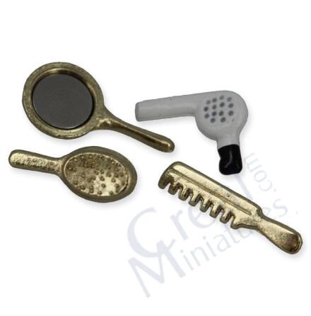 Kam. borste, spegel, f�n set
