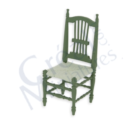 Stol med fl�tad sits, gr�n