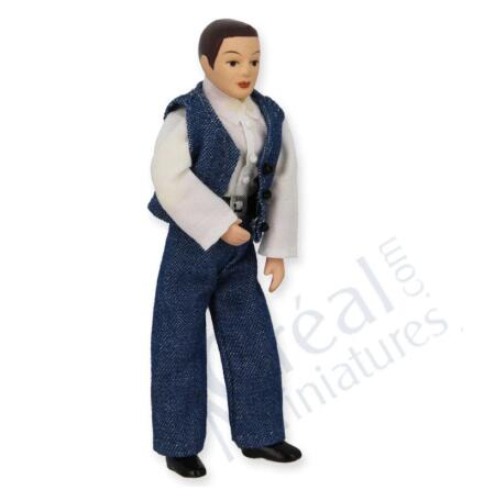 Man med jeanskl�der